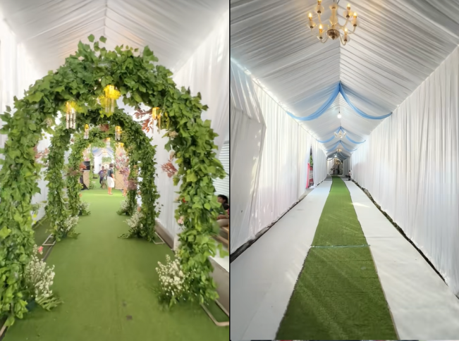 Heboh Dekorasi Acara Khitanan Putra Lurah, Tenda Lorong Sepanjang 150 Meter